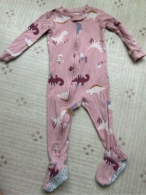 Carter's Pink Dinosaur Print Footed One-Piece
